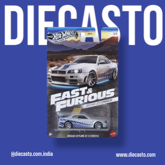 Hot Wheels Silver Series - Fast & Furious - Nissan Skyline GT-R (BNR34) - (EXPECTED DISPATCH FROM: 2nd Week of December)